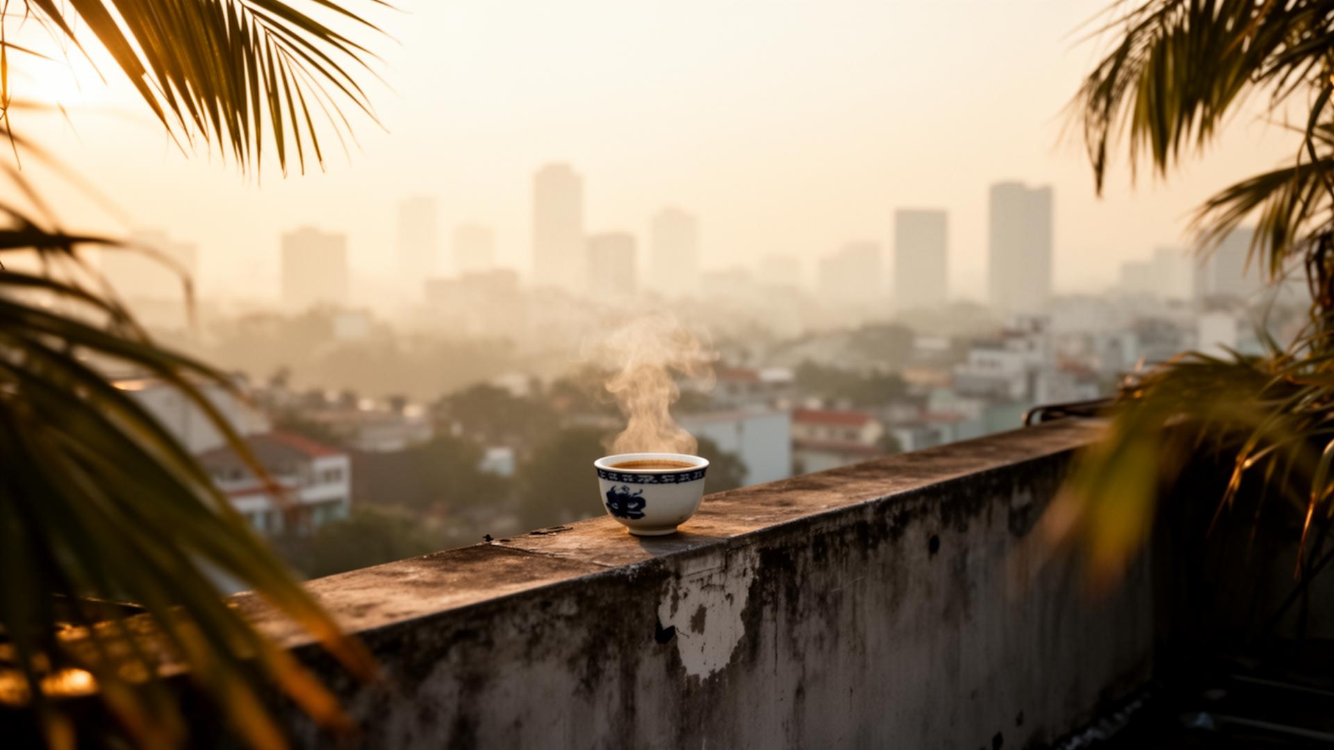 Rooftop, late afternoon, Saigon