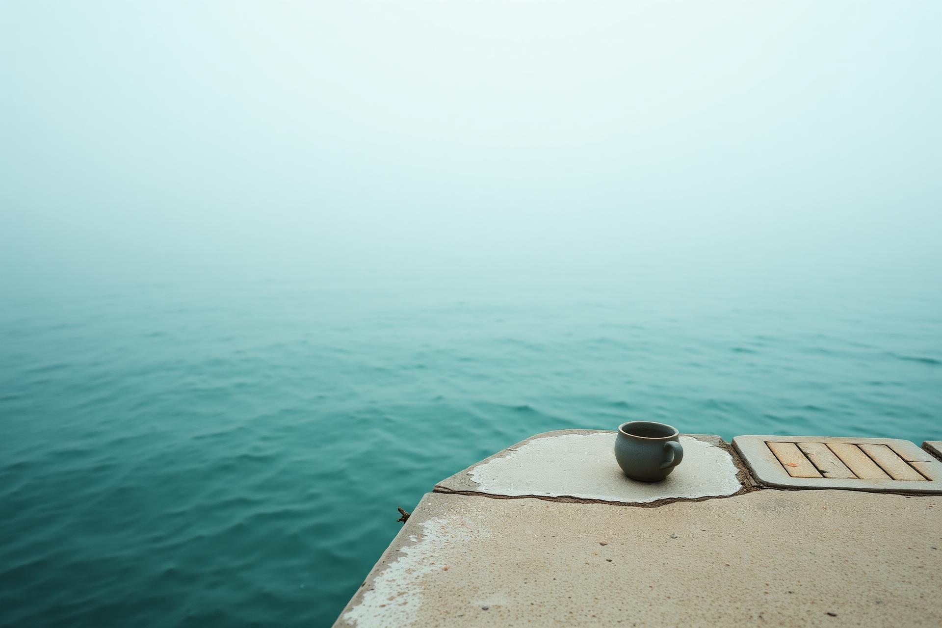 Misty coastal morning.